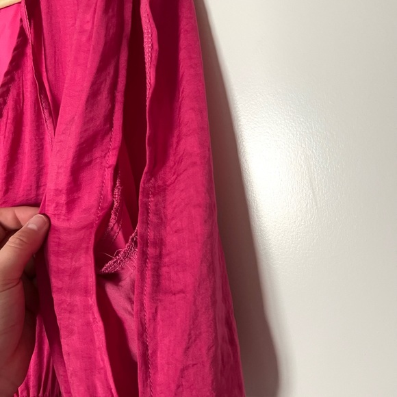 NWT - Sam Edelman Fuchsia “Pretty Pink” Short Puff Sleeve Drop Waist Dress - Picture 6 of 8